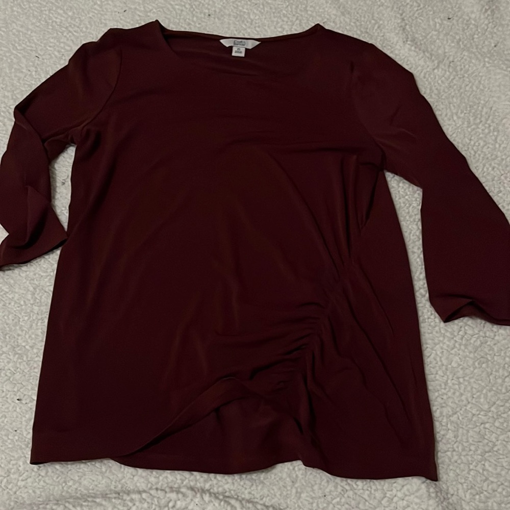 Maroon 3/4 sleeve dress shirt. Never worn